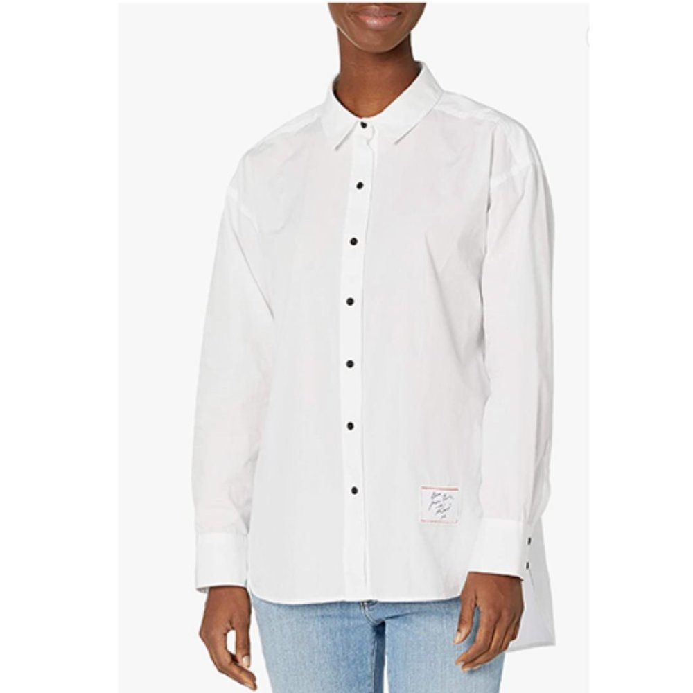 Karl Lagerfeld Karl Lagerfeld Paris Women's Ls Ovrszd BLS White XL